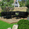 alt="8 Piece Garden Lounge Set with Cushions Black PVC"