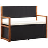 alt="Storage Bench 110 cm Poly Rattan and Solid Acacia Wood Black"