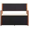 Storage Bench 110 cm Poly Rattan and Solid Acacia Wood Black