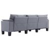 3-Seater Sofa Light Grey Fabric