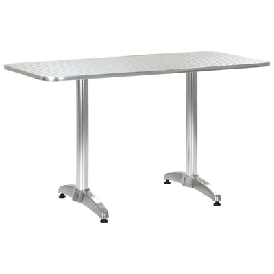 alt="Garden Table Silver 120x60x70 cm Aluminium"