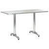 alt="Garden Table Silver 120x60x70 cm Aluminium"