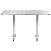 Garden Table Silver 120x60x70 cm Aluminium