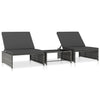 alt="Sun Loungers 2 pcs with Table Poly Rattan Grey"