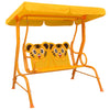 alt="Kids Swing Bench Yellow 115x75x110 cm Fabric"