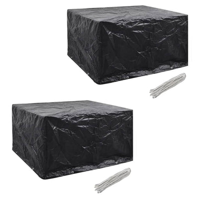alt="Garden Furniture Covers 2 pcs 6 Person Poly Rattan Set 8 Eyelets 172x113cm"