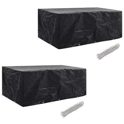 alt="Garden Furniture Covers 2 pcs 8 Person Poly Rattan Set 10 Eyelets 229x113cm"