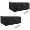 alt="Garden Furniture Covers 2 pcs 8 Person Poly Rattan Set 10 Eyelets 229x113cm"