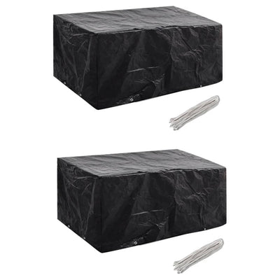 alt="Garden Furniture Covers 2 pcs 4 Person Poly Rattan Set 8 Eyelets 180x140cm"