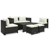 alt="6 Piece Garden Lounge Set with Cushions Poly Rattan Brown""