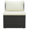 4 Piece Garden Lounge Set with Cushions Poly Rattan Brown
