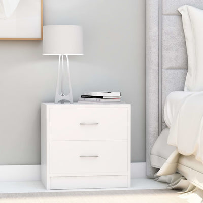 alt="Bedside Cabinets 2 pcs White 40x30x40 cm Chipboard"