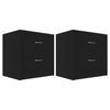 Bedside Cabinets 2 pcs Black 40x30x40 cm Chipboard