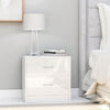 alt="Bedside Cabinet High Gloss White 40x30x40 cm Chipboard"