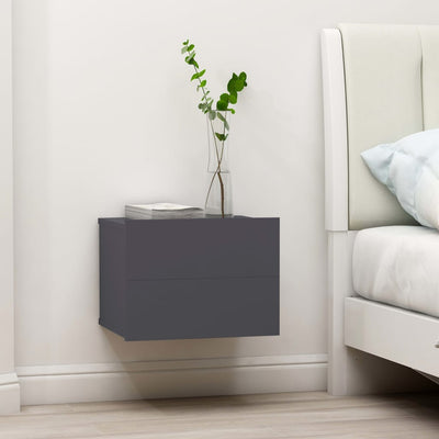 alt="Bedside Cabinets 2 pcs Grey 40x30x30 cm Chipboard"