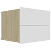 Bedside Cabinets 2 pcs White and Sonoma Oak 40x30x30 cm Chipboard
