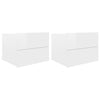 Bedside Cabinets 2 pcs High Gloss White 40x30x30 cm Chipboard