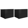 Bedside Cabinets 2 pcs High Gloss Black 40x30x30 cm Chipboard