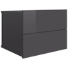 Bedside Cabinets 2 pcs High Gloss Grey 40x30x30 cm Chipboard