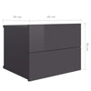 Bedside Cabinets 2 pcs High Gloss Grey 40x30x30 cm Chipboard