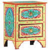 alt="Hand Painted Bedside Cabinet 40x30x50 cm Solid Mango Wood"