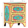 Hand Painted Bedside Cabinet 40x30x50 cm Solid Mango Wood