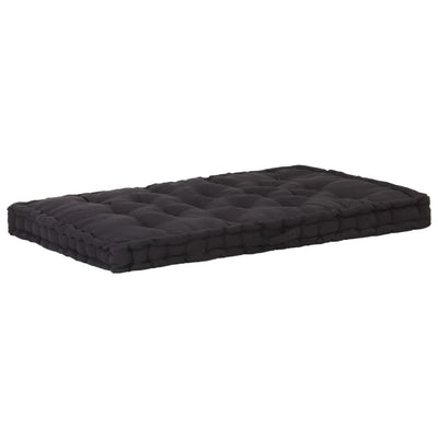 alt="Pallet Floor Cushion Cotton 120x80x10 cm Black"