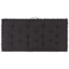 Pallet Floor Cushion Cotton 120x80x10 cm Black