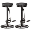 alt="Bar Stools 2 pcs Black Real Goat Leather"