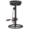 Bar Stools 2 pcs Black Real Goat Leather