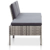 3 Piece Garden Lounge Set with Cushions Poly Rattan Grey