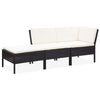 alt="3 Piece Garden Lounge Set with Cushions Poly Rattan Black"