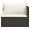5 Piece Garden Lounge Set with Cushions Poly Rattan Brown