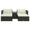 5 Piece Garden Lounge Set with Cushions Poly Rattan Brown