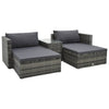 alt="5 Piece Garden Lounge Set with Cushions Poly Rattan Grey"