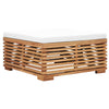 alt="Garden Footrest with Cream Cushion Solid Teak Wood"