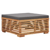 alt="Garden Footrest with Grey Cushion Solid Teak Wood"