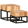 alt="Side Tables 2 pcs Solid Acacia Wood"