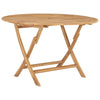 alt="Folding Garden Table Ø 120 cm Solid Teak Wood"