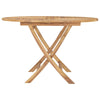 Folding Garden Table Ø 120 cm Solid Teak Wood
