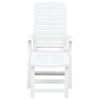 Folding Sun Lounger Plastic White