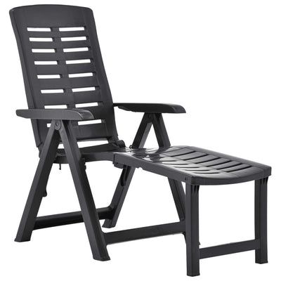 alt="Folding Sun Lounger Plastic Anthracite"