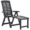 alt="Folding Sun Lounger Plastic Anthracite"