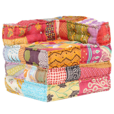 alt="Modular Pouffe Patchwork Fabric"