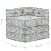 Modular Pouffe Light Grey Fabric