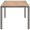 Garden Table Grey 190x90x75 cm Poly Rattan and Solid Acacia Wood