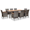 alt="9 Piece Garden Dining Set with Cushions Poly Rattan Grey"