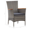 5 Piece Garden Dining Set with Cushions Poly Rattan Grey