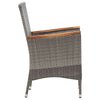 5 Piece Garden Dining Set with Cushions Poly Rattan Grey