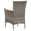 5 Piece Garden Dining Set with Cushions Poly Rattan Grey
